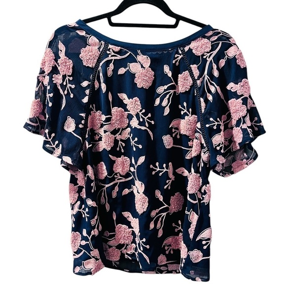 Maeve Tops - Anthropologie Maeve Size XS Franca Embroidered Floral Textured Blouse Top Women